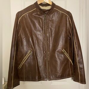 Wilsons Leather Brown Jacket with Tan Accents